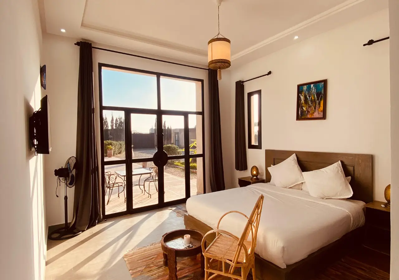 Serene Riad Dar Ayman Essaouira guesthouse room with natural light near Essaouira